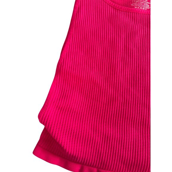 INTIMATELY FREE PEOPLE Pink Waffle Knit Long Line Bralette Size M/L - Picture 6 of 6